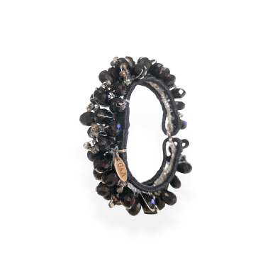 Bracciale nero con cristalli