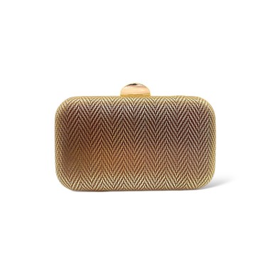 Clutch spigata oro e marrone