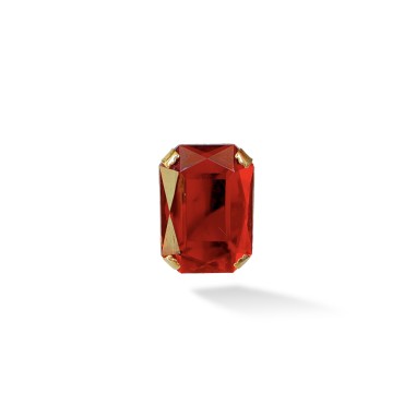 Anello maxi dorato con cristallo rosso